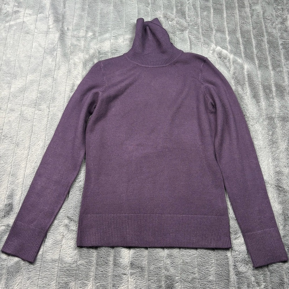 French Connection Womens Purple Turtleneck Knit Sweater Size Large RN 53372